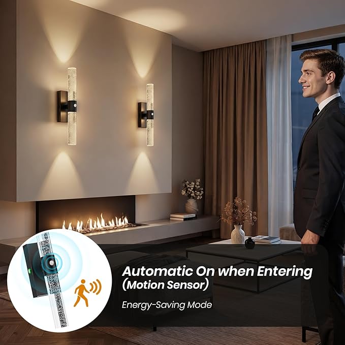 IRONPAX Wall Sconces Battery Operated Set of 2, Wireless Rechargeable Wall