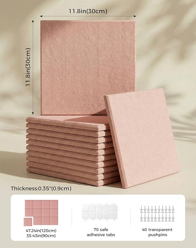 Aothia 12-Pack Felt Bulletin Board Tiles