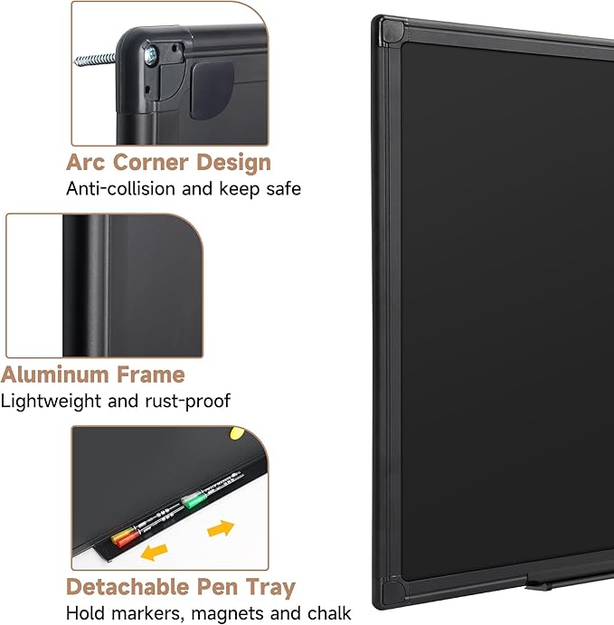 SELEAD Magnetic Chalkboard 24 x 18 Inches