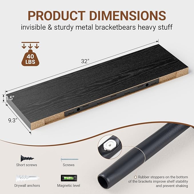 Heimlove 32 Inch Floating Shelves