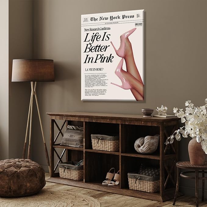 Trendy Baby Pink Poster 70s Canvas Prints The New York Press Wall Art Life Is