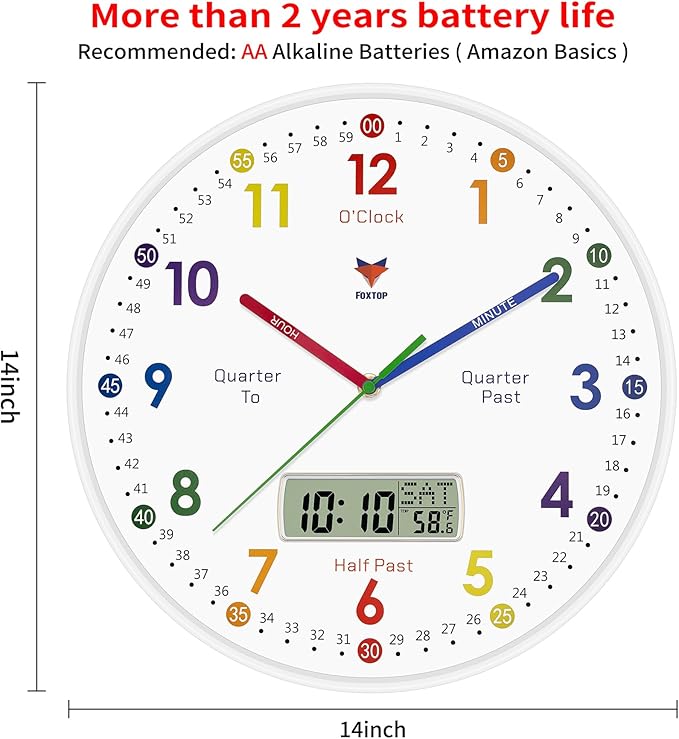 Foxtop Digital and Analog Learning Clock