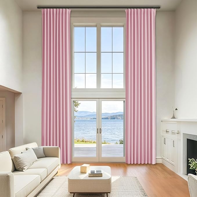 Baby Girl Pink Bedroom Decor Curtains 2 Panels Set