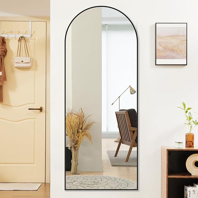 Sweetcrispy 64"x21" Arched Full Length Mirror, Leaning or Standing Full Body