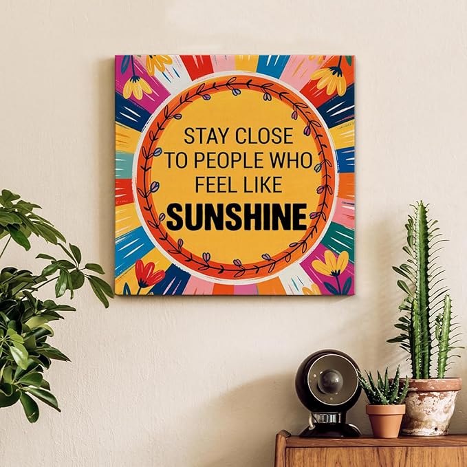 Inspirational Sunshine Wall Art Decor, Motivational Canvas Painting Pictures