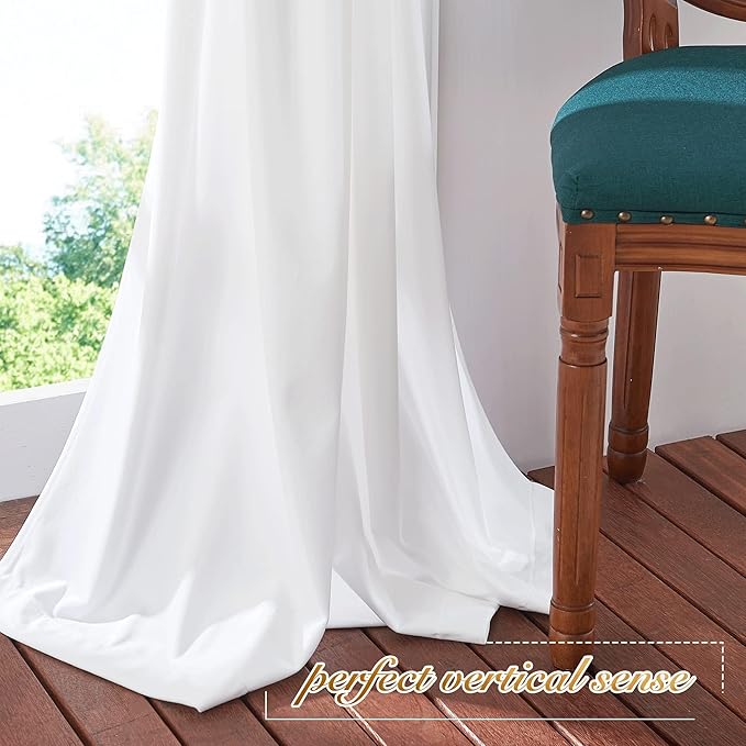 NICETOWN White Velvet Curtains and Drapes 102 inches Long, Extra Long Elegant