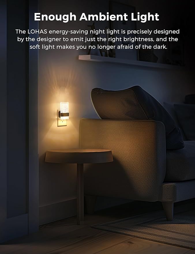 L LOHAS LED Night Light, Bathroom Night Lights Plug Into Wall