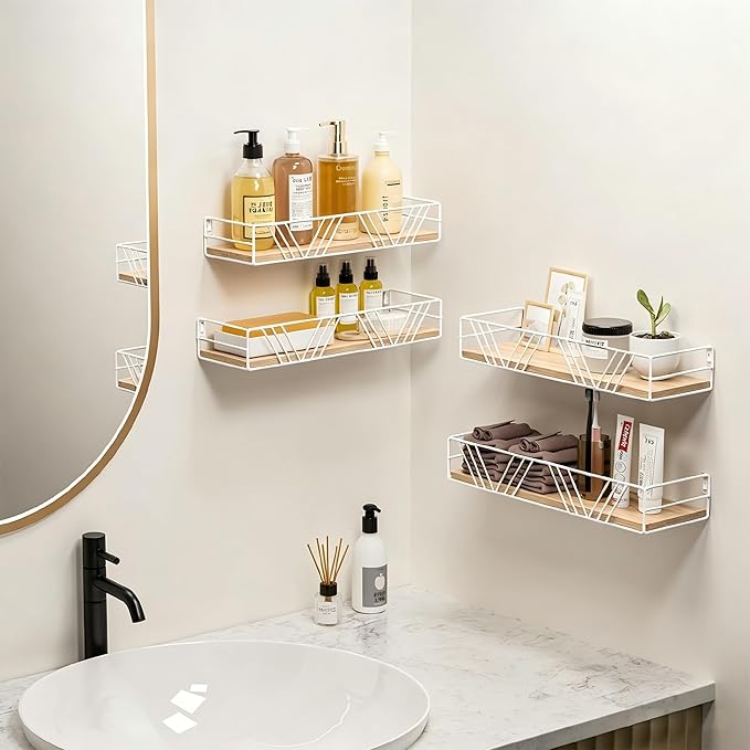 Floating Shelves for Wall, 4 Sets Rustic Wall Mounted Shelves