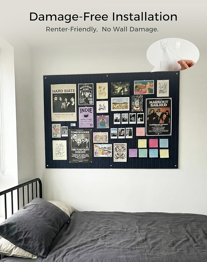Aothia 12-Pack Felt Bulletin Board Tiles 48"x36", Modular Pin Board