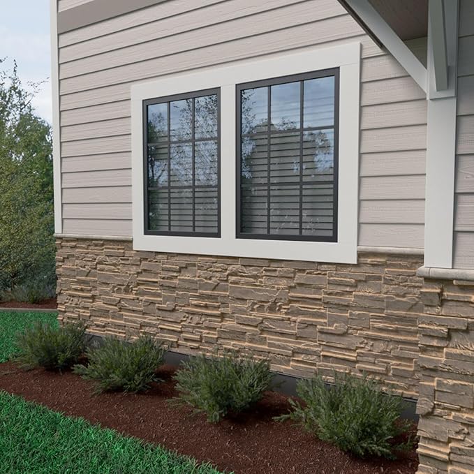 EverStone Cascade Faux Stone Panel, 48 5/8"W x 24 3/4"H x 1 1/4"D, Cannondale