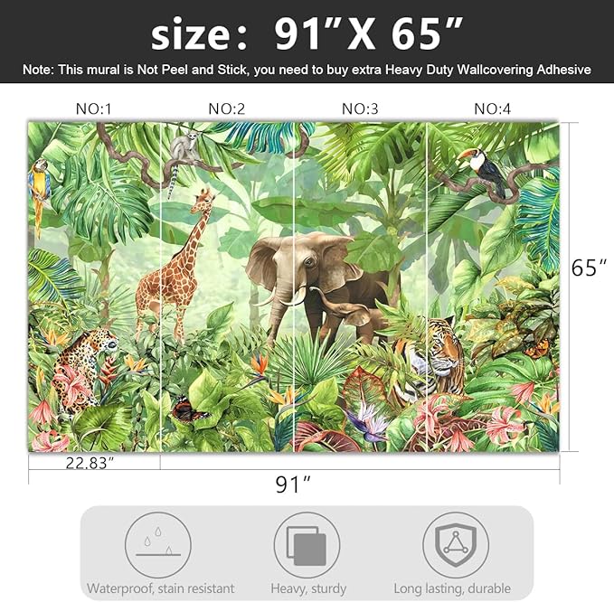 -Green Rainforest Plants Animals Tiger Cloth Wallpaper Jungle Plants Banana