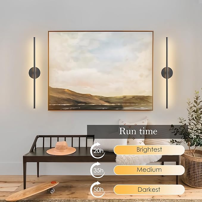 KARTOOSH Battery Operated Wall Sconces, Warm White/Natural White/Daylight/RGB