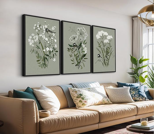 Large Flowers Canvas Wall Art