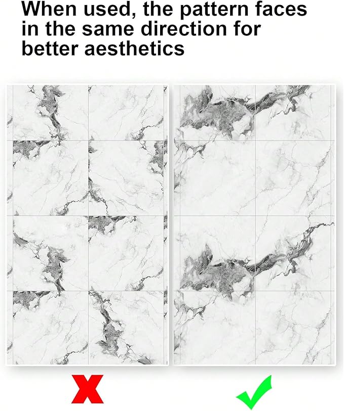 Chejiaye 22pcs Marble Peel and Stick Backsplash Waterproof Washroom Wall Panels