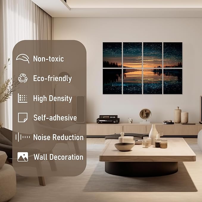 Art Acoustic Panels Tiles Decorative Room Sound Proof Foam Absorbing Panels