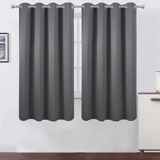 LEMOMO Frost Grey Blackout Curtains 66 x 63 Inch Length/Set of 2 Curtain