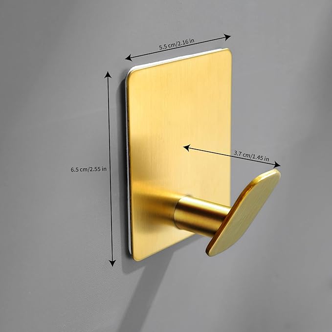 DELITON 8 Pack Gold Wall Hooks