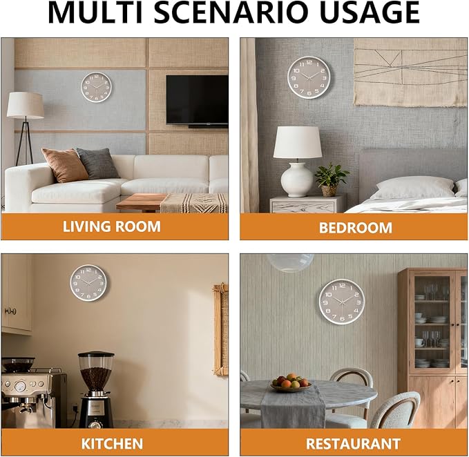 8 Inch Modern Wall Clocks Battery Operated