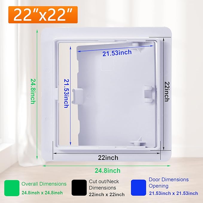 Suteck Plastic Access Panel for Drywall Ceiling 22 x 22 Inch Reinforced