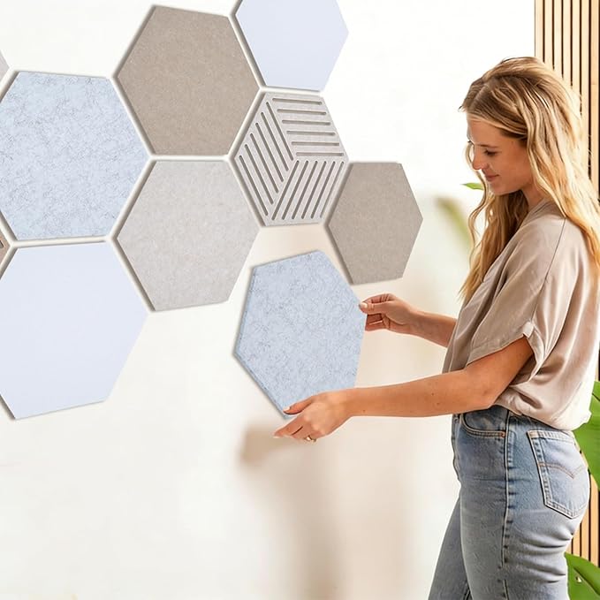 Acoustic Felt Bulletin Board Tiles Self-Adhesive Sound Absorbing Wall Panels