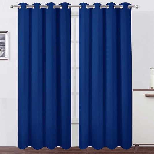 LEMOMO Blackout Curtains 52 x 95 inch/Royal Blue Curtains Set of 2