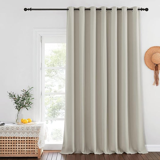 NICETOWN Extra Wide Blackout Sliding Door Curtains 108 inch Length