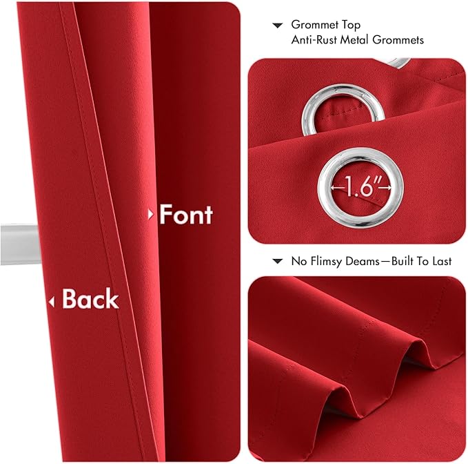 MIULEE Blackout Curtains for Bedroom Living Room 2 Panels, Thermal Insulated