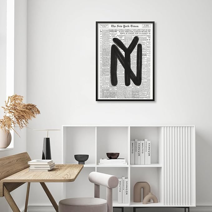 Black and White Newspaper Wall Art Vintage New York City Poster Trendy