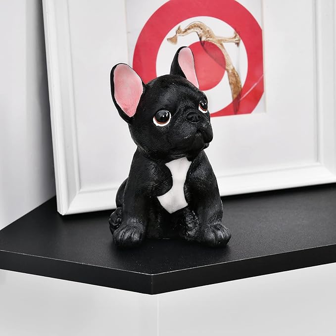 WELLAND 12-Inch Black Floating Corner Shelves Set of 2, Wall Mounted Storage