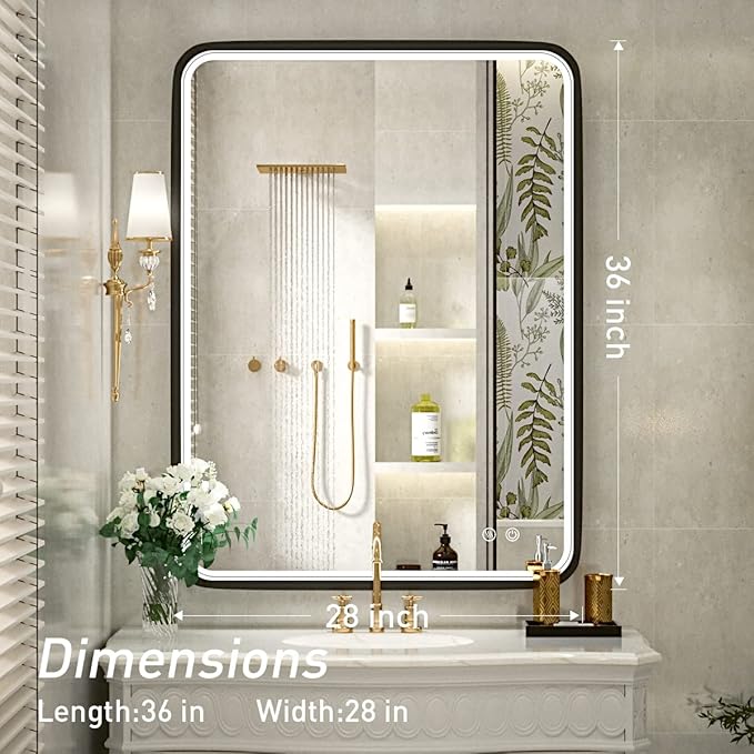 36x28 Inch LED Bathroom Mirror