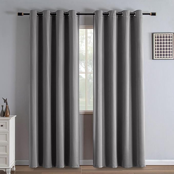 IGEMAEVE Blackout Curtains 84 Inch Length 2 Panels Set, Grommet Energy Saving