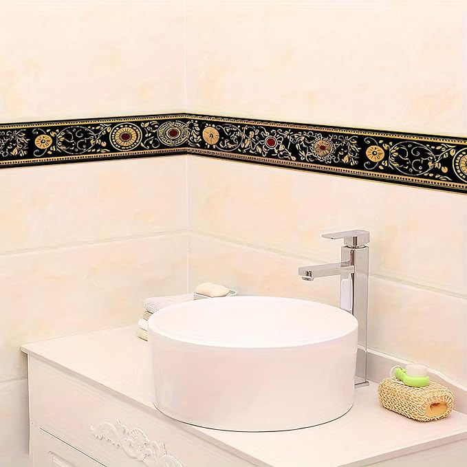 HOMETITUTE Wallpaper Border 4x196 Inch Peel and Stick Wall Border Wallpaper
