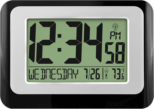 La Crosse Technology W88631 Digital Atomic Black Wall Clock