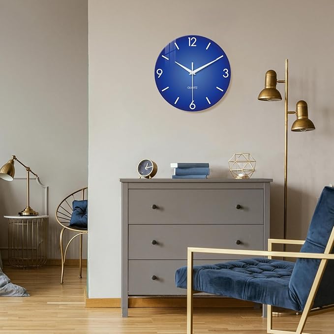 XFM Modern Simple Wall Clock 12 Inch Silent Non-Ticking Wall Clocks Battery