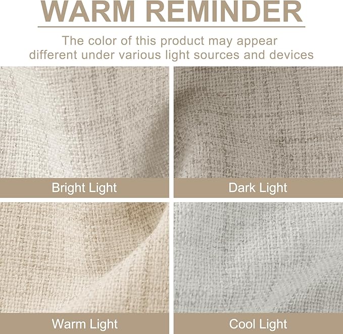 100% Blackout Shield Linen Blackout Curtains