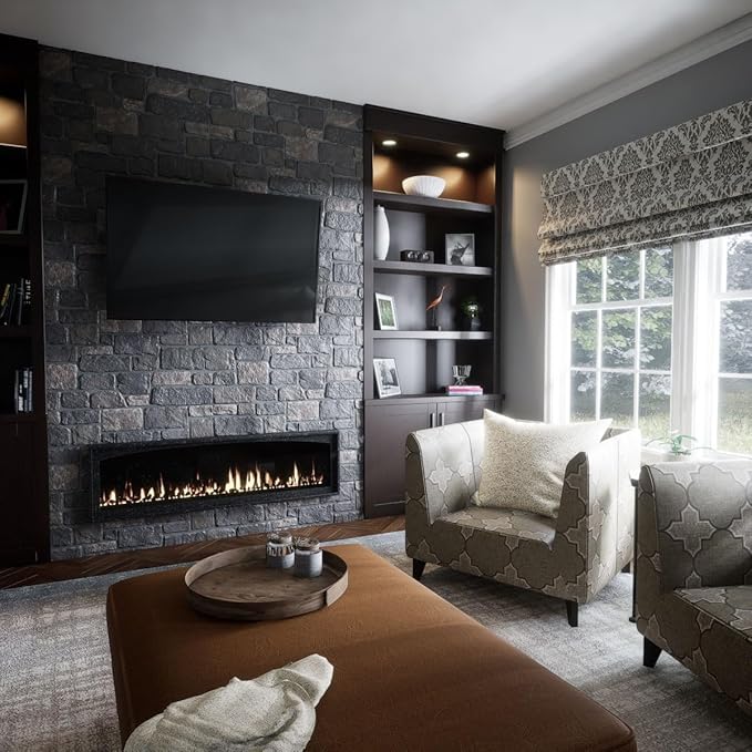 EverStone Cobblestone Faux Stone Panel, Charcoal Color