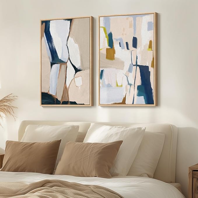 Framed Neutral Abstract Wall Art