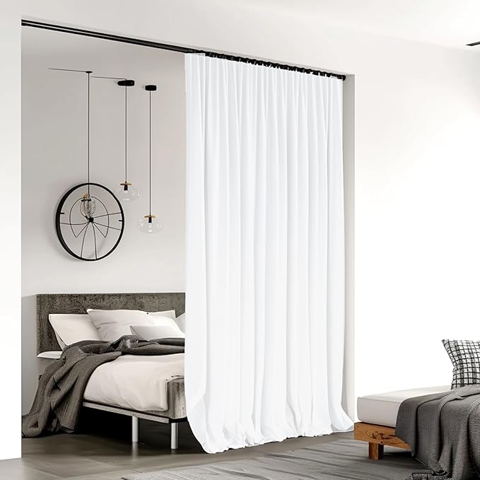 Room Divider Curtains for Ceiling Track Rod, 4.3 ft Wide x 7 ft Tall, 1 Panel