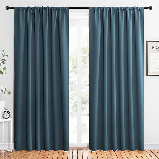 NICETOWN 2 Panels Blackout Curtains, Rod Pocket Thermal Insulated Drapes 84