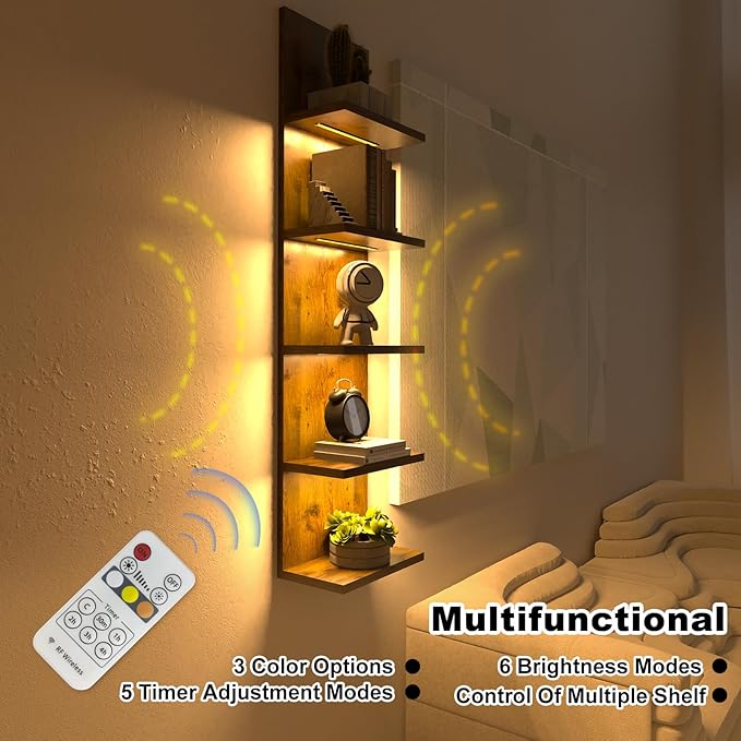 Homaterial 5 Tier Wall Shelf Unit, Modern Vertical Lack Wall Shelves