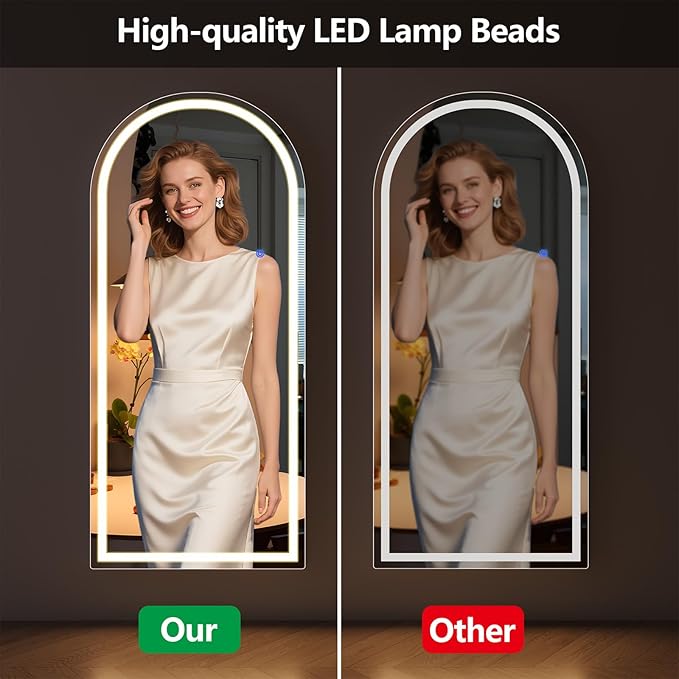 Full Length Mirror with LED Lights, LED Mirrors Full Length Floor Mirror Full