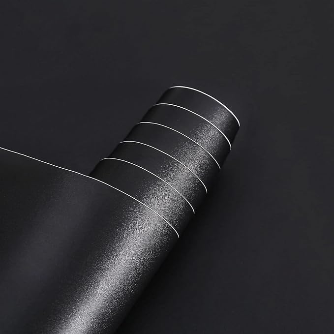 Arthome 11.8''x100'' Black Contact Paper, Self Adhesive Wallpaper Waterproof