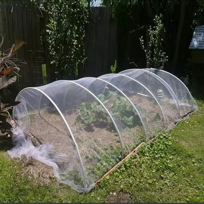 Agfabric Garden Netting 8.2'x32' Insect Pest Barrier Bird Netting for Garden Protection,Row Cover Mesh Netting for Vegetables Fruit Trees and Plants,White