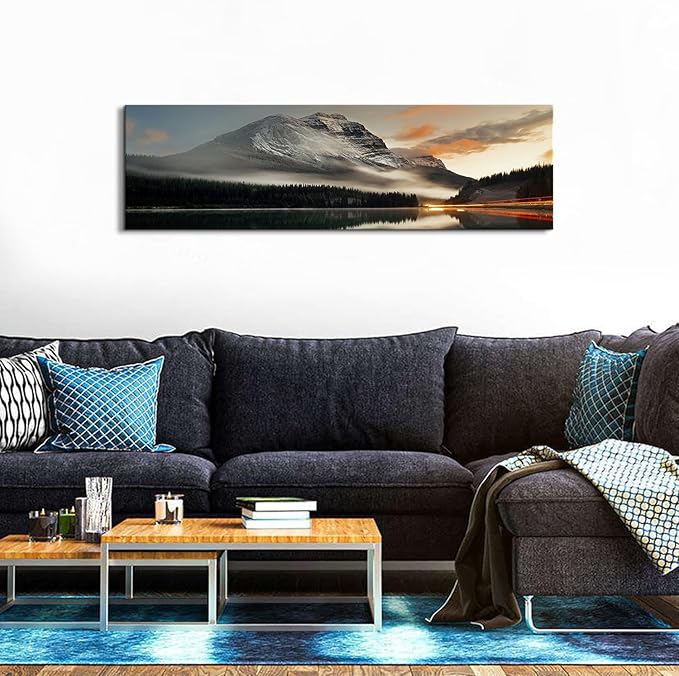 Sunset Mountain Landscape Canvas Wall Art