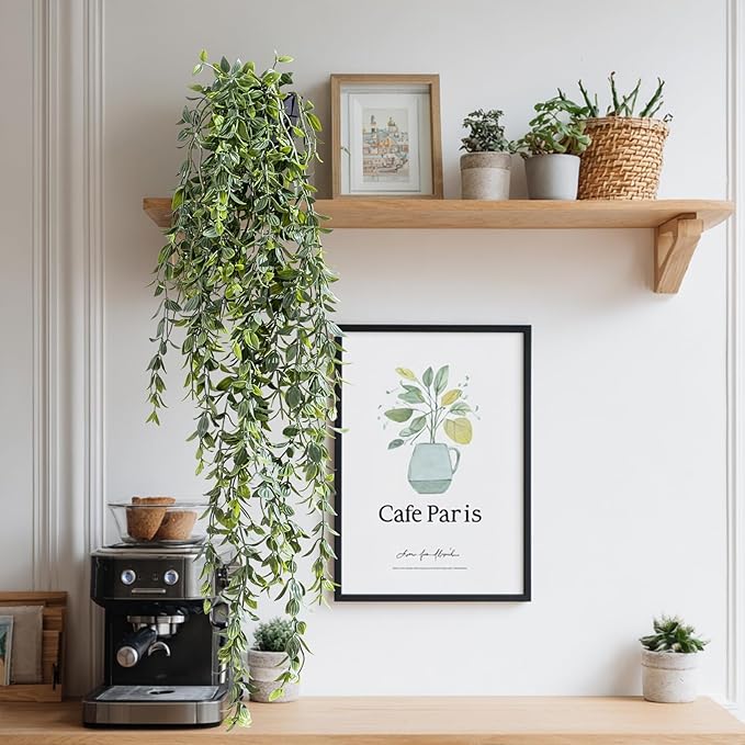 Artificial Hanging Plant 2 Pcs Faux Plant Ivy Vine Faux Eucalyptus Vines Fake