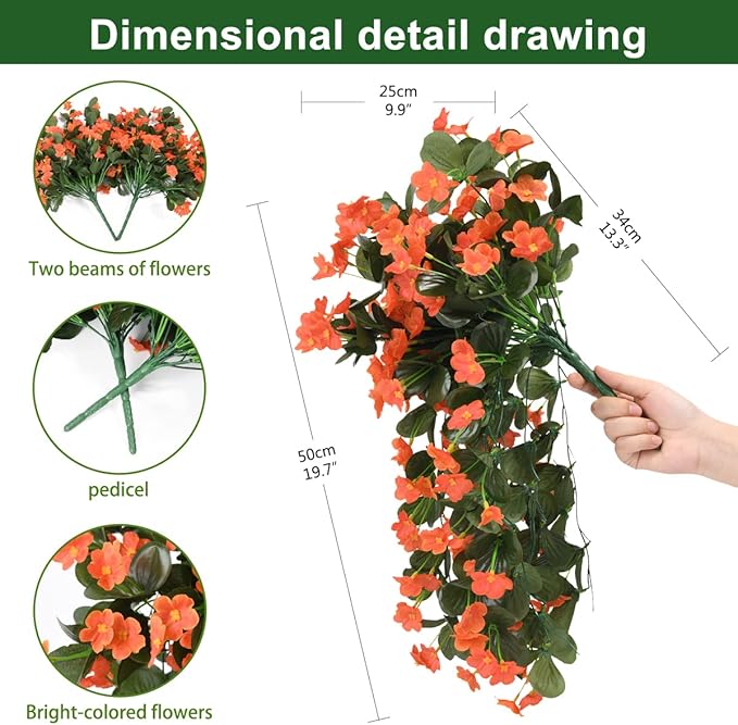 Artificial Fake Hanging Flowers Plants