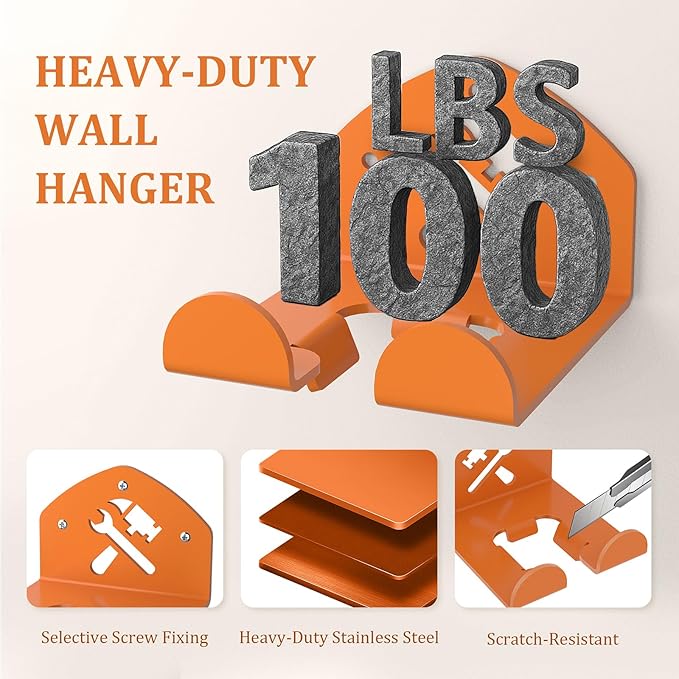 FLEXI RODS Garage Organization Storage Trimmer Rack Garden Power Tool Hanger for Grass Trimmer, Hedge Trimmer, Heavy Duty Weed Wacker Hook Tool Organizer, 1 Pack