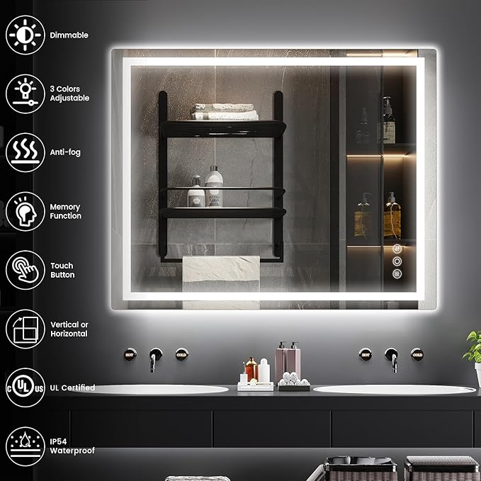 Memobarco 32"x 40" Bathroom Mirror