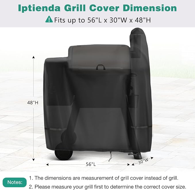 Grill Cover for Pit Boss 820 Deluxe and Pro 850, 56inch Outdoor Smoker Cover Waterproof for Z Grill 700 Pellet Smoker Grills-56 L x 30" W x 48" H
