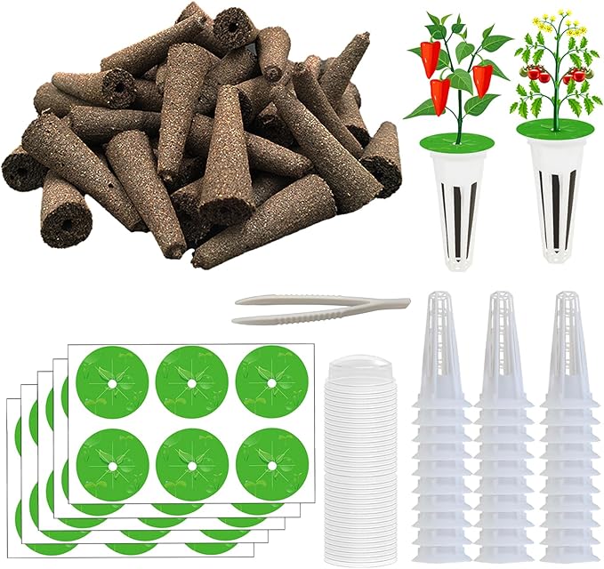 161PCS Hydroponic Pod Kit for Aerogarden and All Brands Growing System, Grow Anything Kit with 40 Grow Sponges, 40 Grow Baskets, 40 Grow Domes, 40 Pod Labels, 1 Tweezer, Herb Garden Planter Indoor Kit